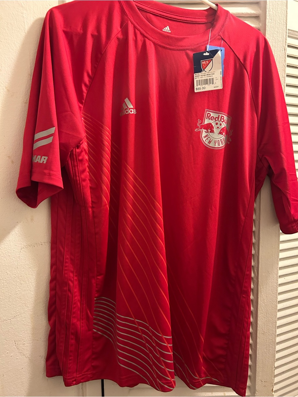 adidas Adult New York Red Bulls Training Jersey Sz L NWT
